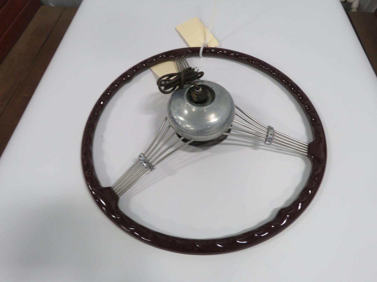 1938 Ford Banjo Steering wheel w/Horn Button Restored - Image 2