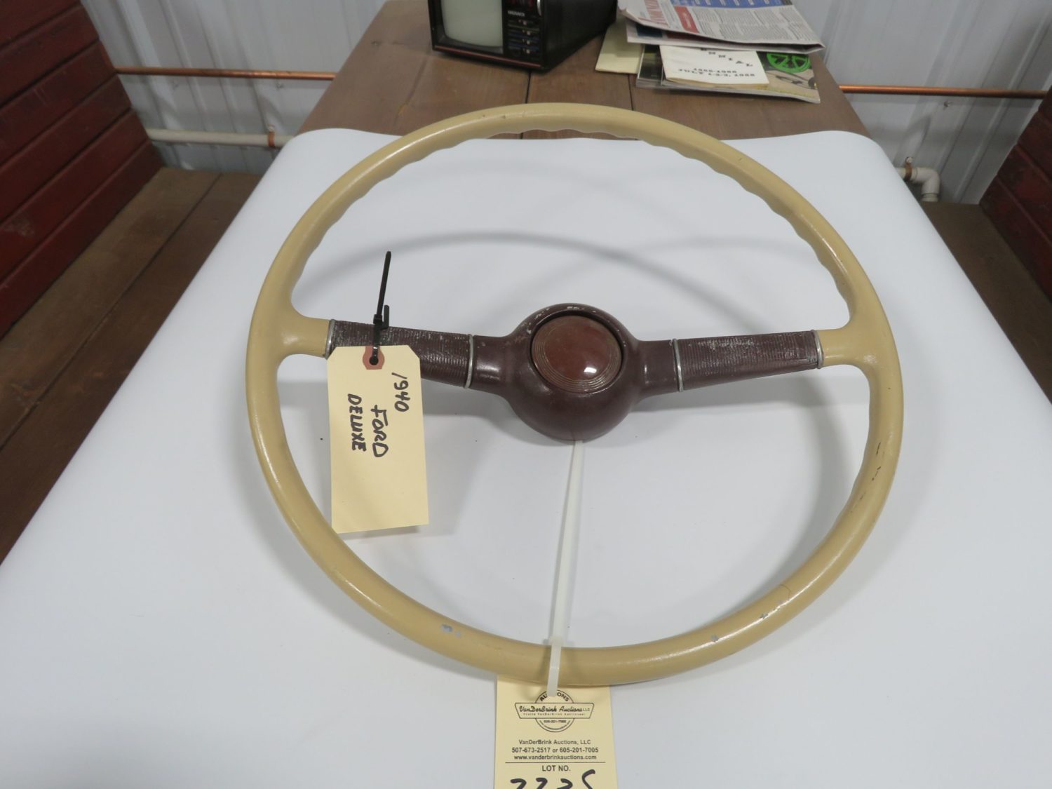 1940 Ford Deluxe Steering Wheel w/Horn Button - Image 1