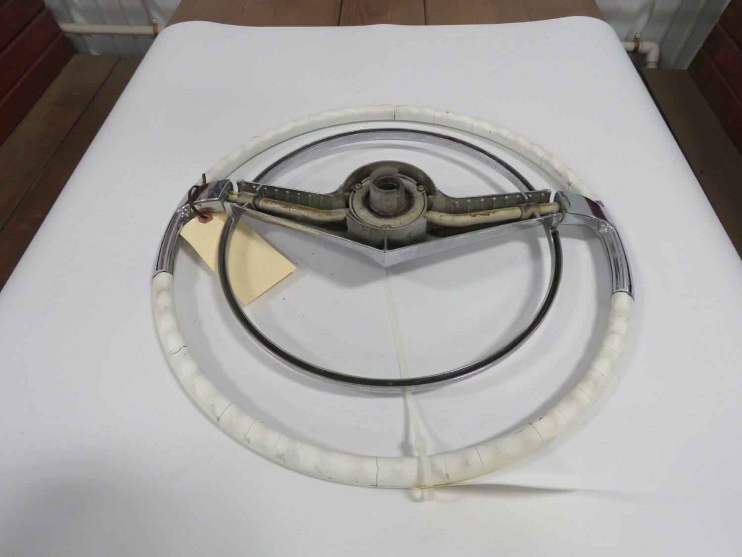 1957 mercury White Steering Wheel w/Horn Ring - Image 2
