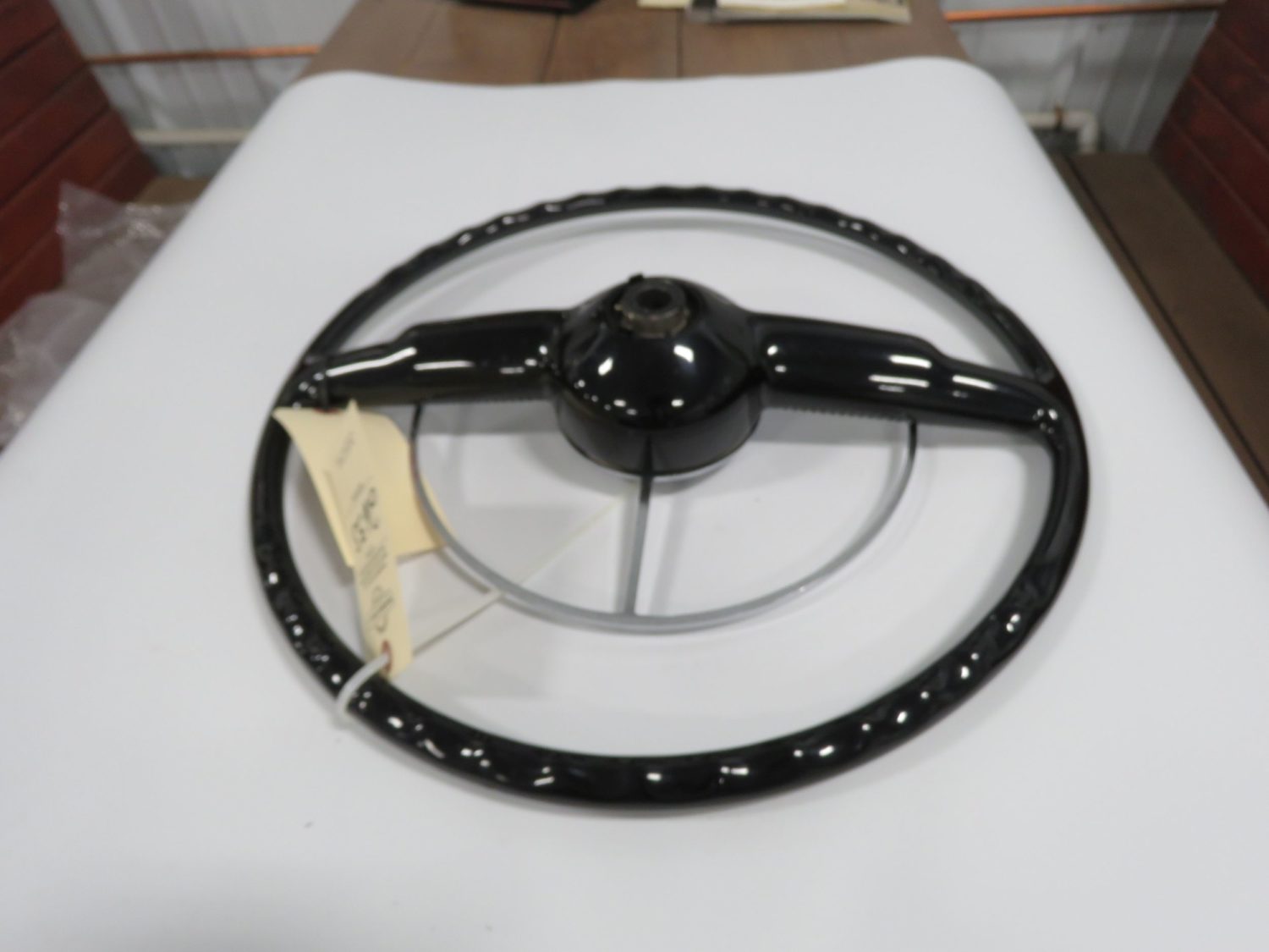 1950 Ford Black Steering Wheel w/Horn Ring - Image 2