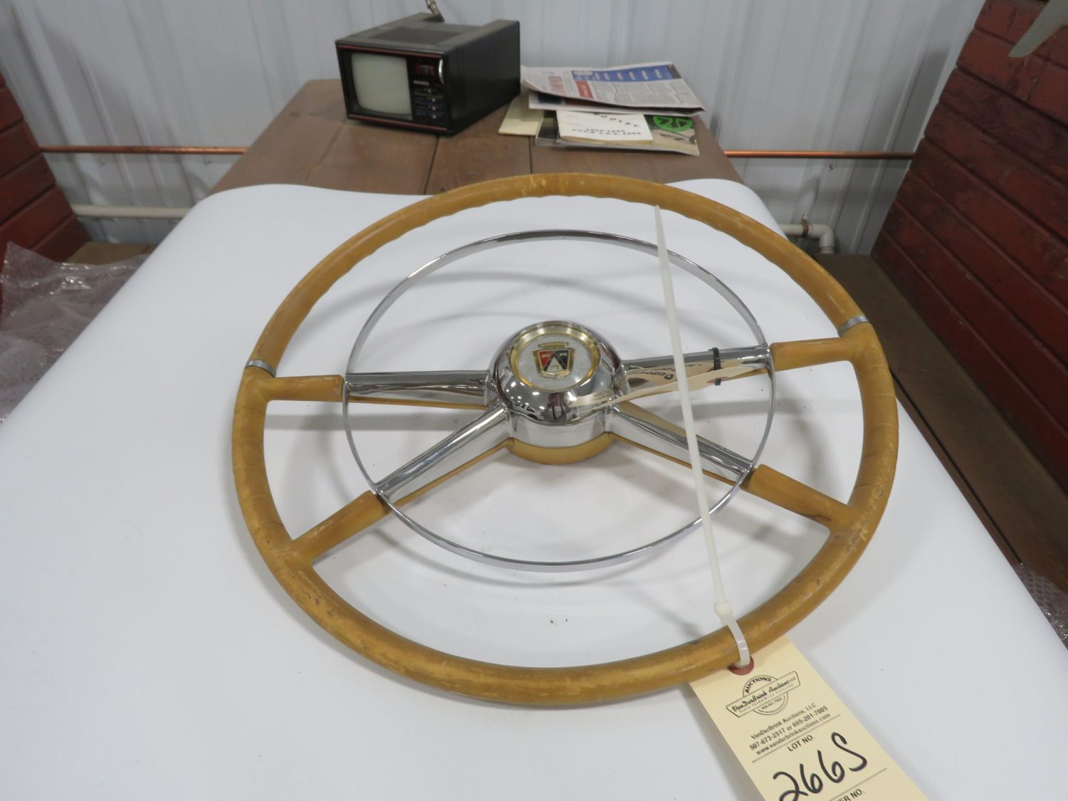 1954 Ford Crestline White Steering Wheel  - Image 1